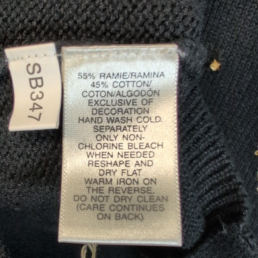 Susan Bristol Embroidered Angel Black Cardigan Sweater SZ Med Christmas 2005 - Picture 8 of 8